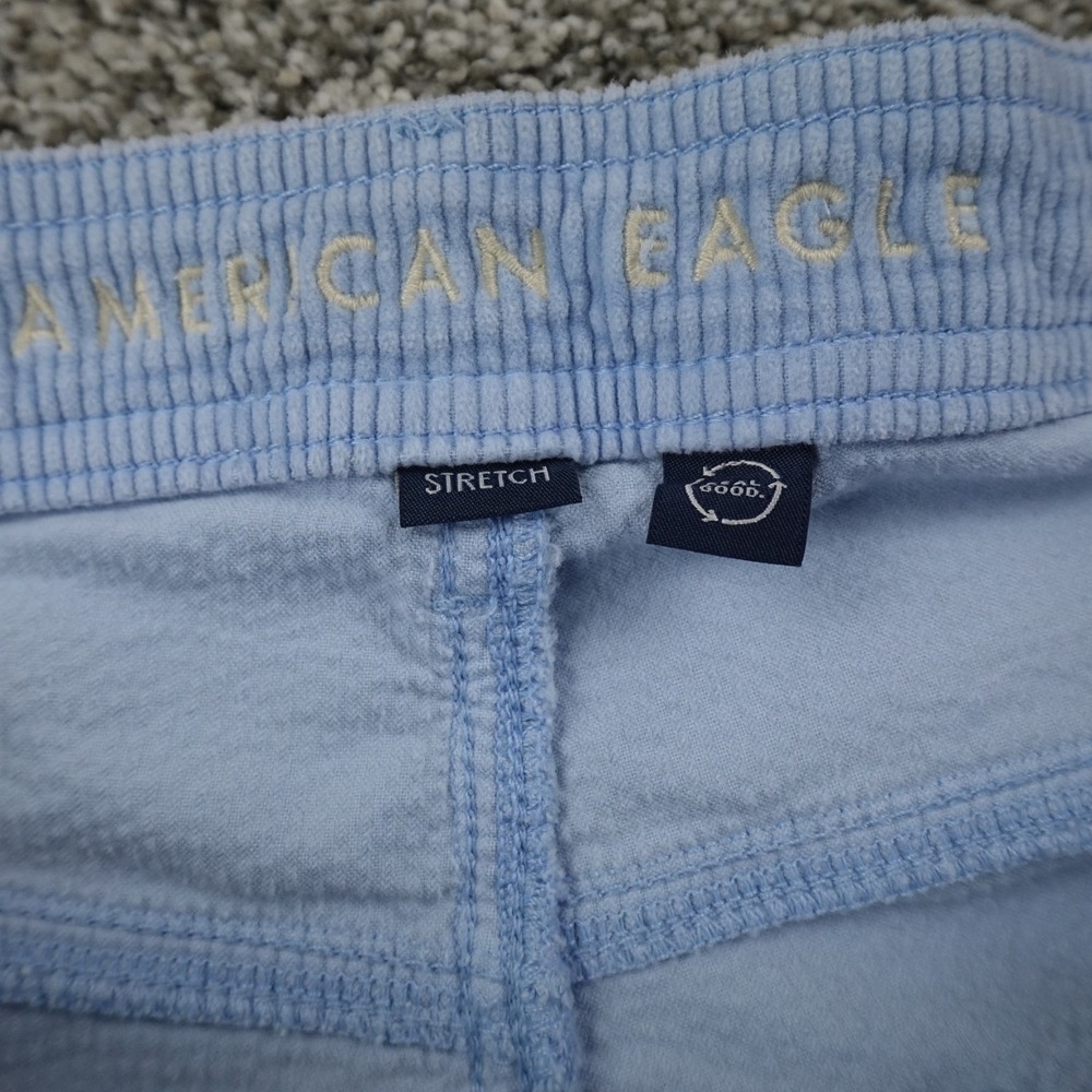 American Eagle Pants Womens 10 Blue Cargo High Rise Baggy Wide Leg Rave Stretch - Picture 9 of 16